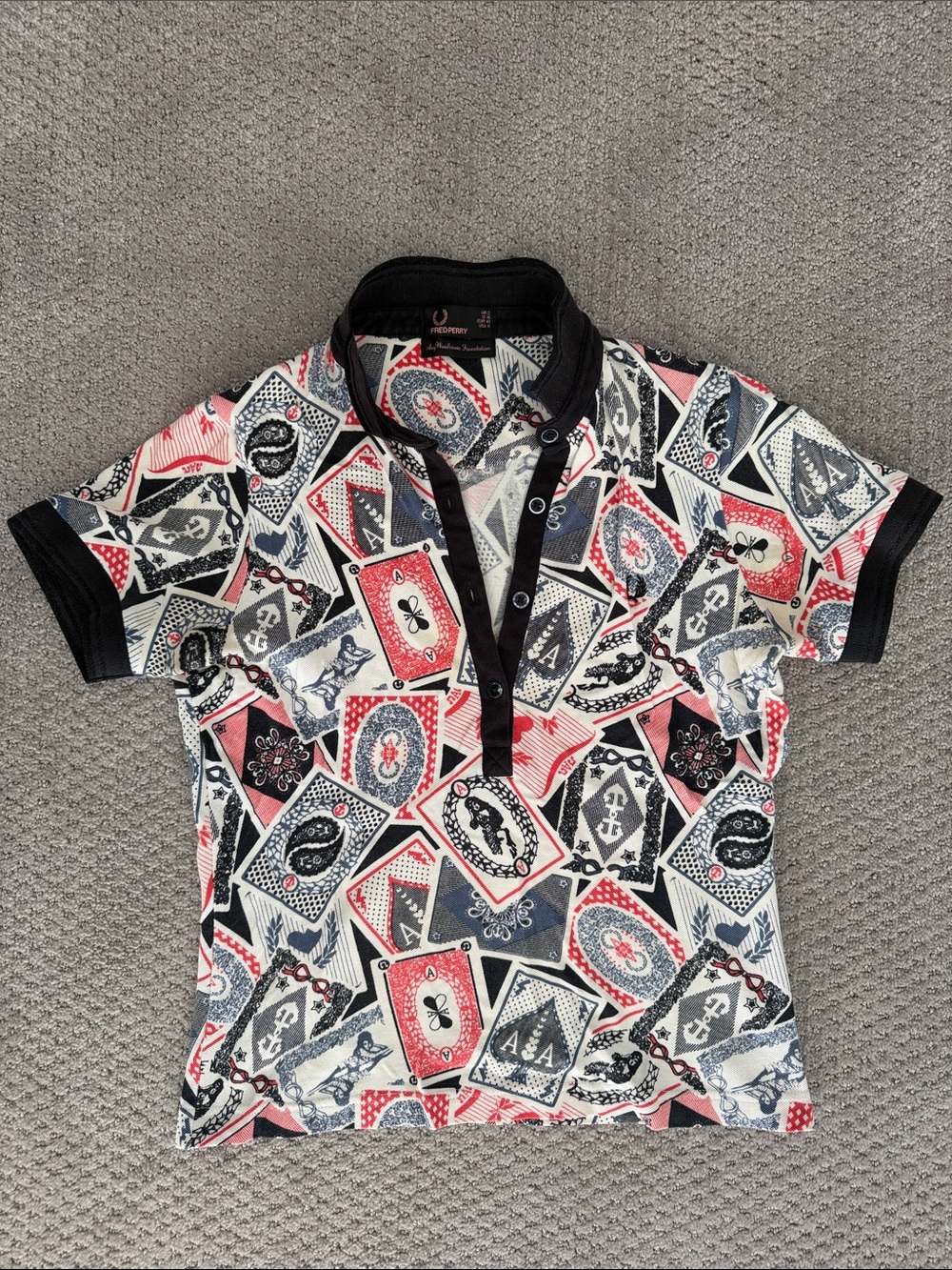 Fred Perry Amy Winehouse Polo Shirt - Black Trim, Rare